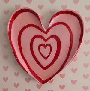 Handmade Retro Heart Clay Trinket Dish